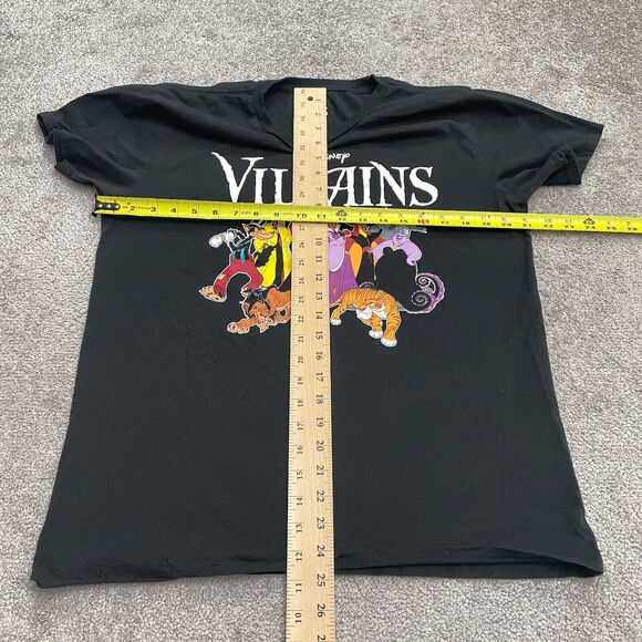 Disney Villains Graphic T-Shirt Women XL Black Crew Neck Short Sleeve Casual Tee - Picture 7 of 10